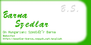 barna szedlar business card